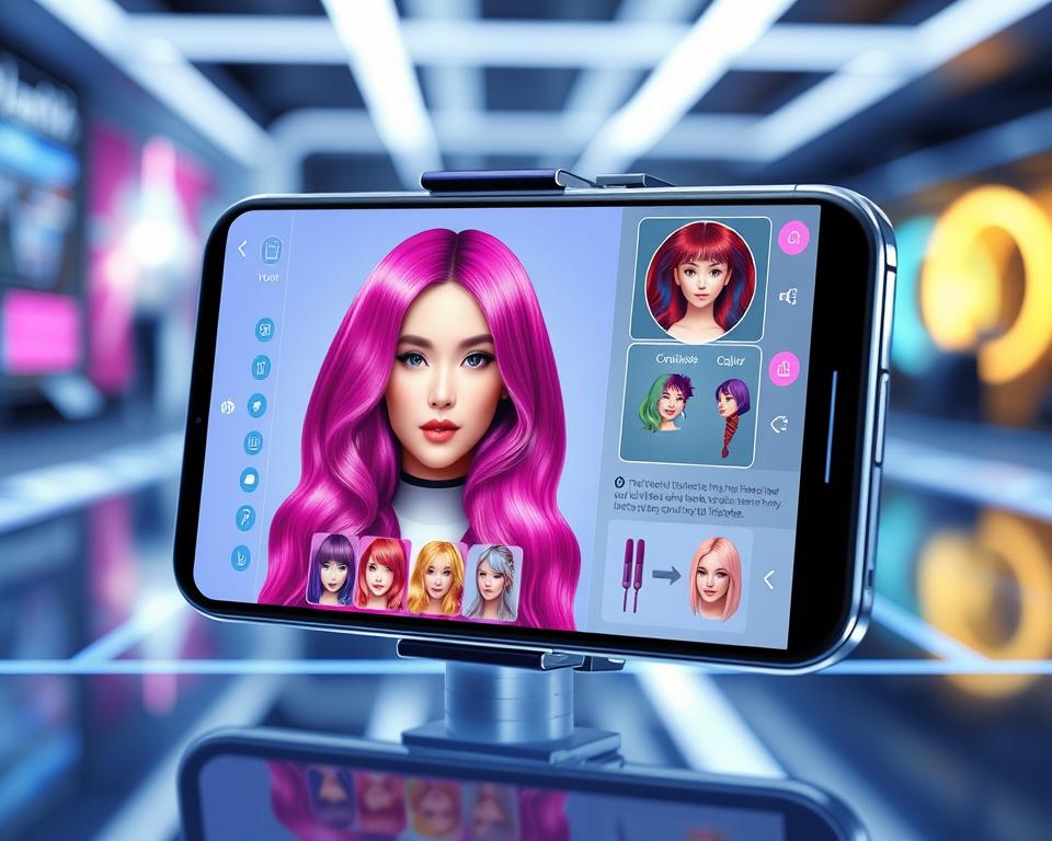 Aplicativo de cabelo