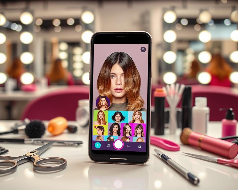 Aplicativo de cabelo