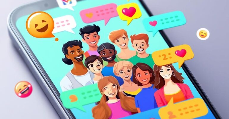 Converse com amigos em um app de bate-papo em grupo