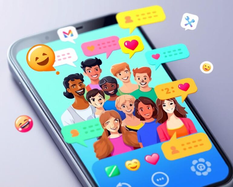 Converse com amigos em um app de bate-papo em grupo