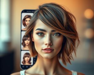 Aplicativo de cabelo que simula novos visuais