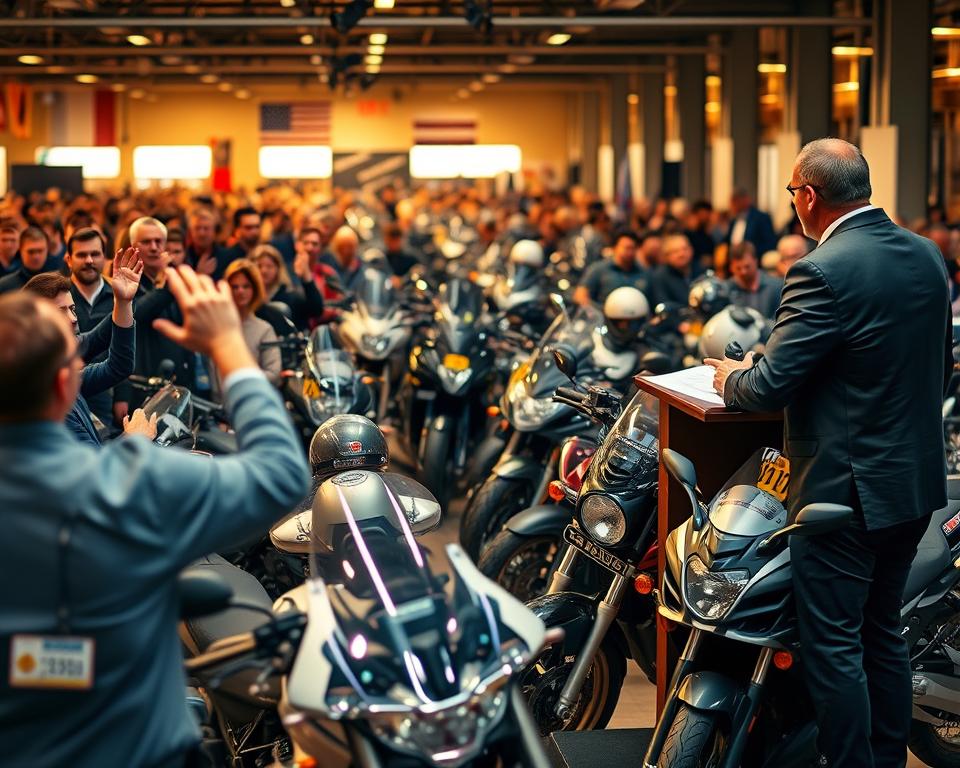 como funciona leilão de motos