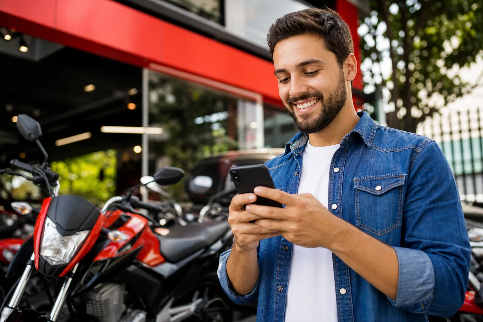 Veja como usar Aprenda como comprar motos com 50% de Desconto no celular